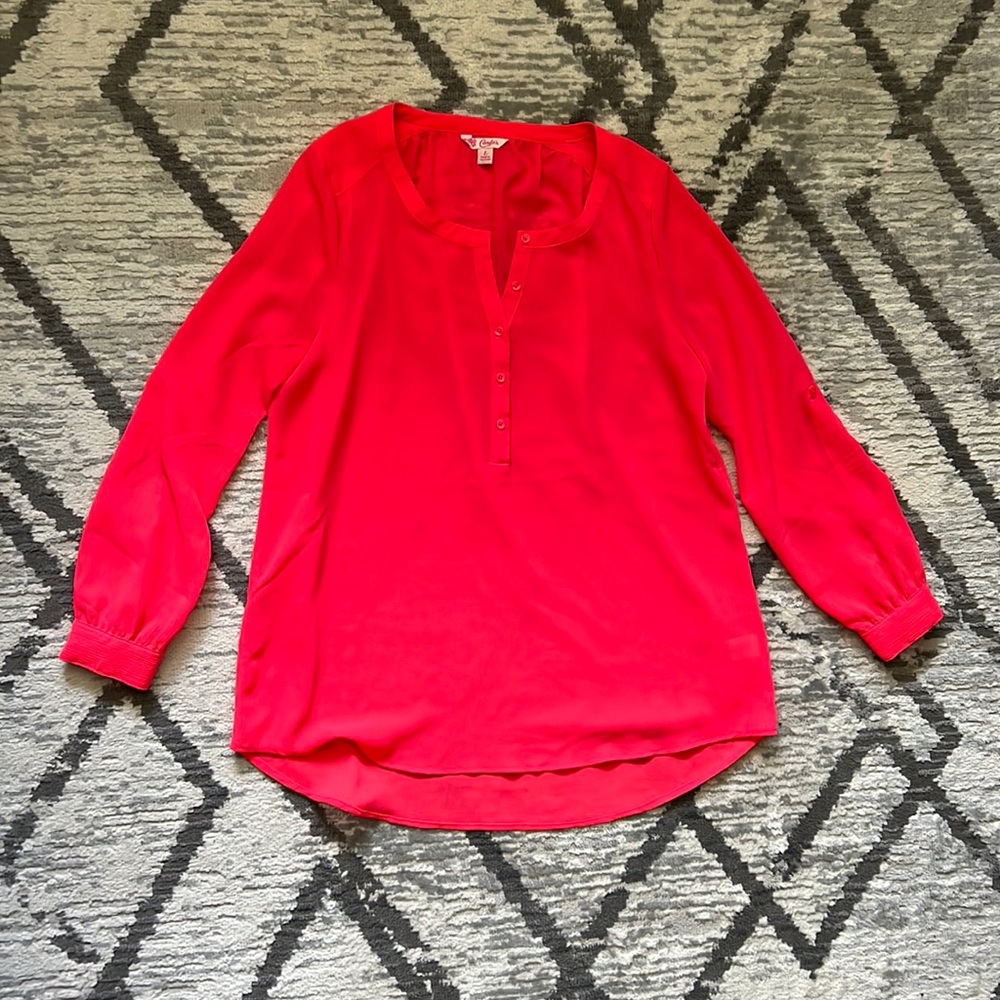 Candie's Neon Pink Blouse Size Large